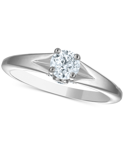 Shop Macy's Diamond Solitaire Engagement Ring (5/8 Ct. T.w.) In Platinum