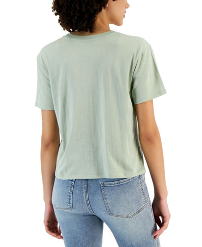 Shop Rebellious One Juniors' Short-sleeve Crewneck Cactus Graphic T-shirt In Desert Sage