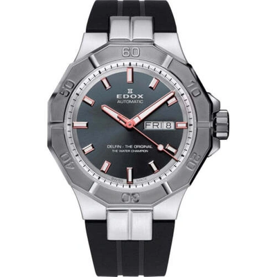 Pre-owned Edox Men 88008-3gca-bgo Delfin The Original 43mm Automatic Watch