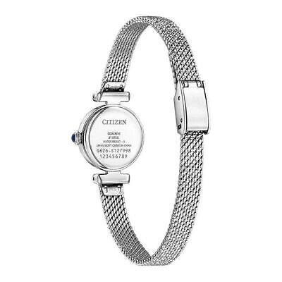 Pre-owned Citizen Eg7080-53a Silver Key Eco-drive Round Mesh Kii Women's Watch In Box