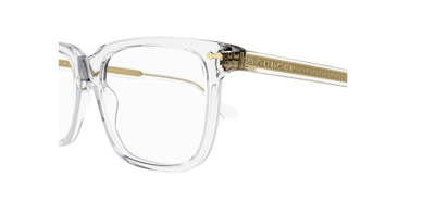 GUCCI Pre-owned Gg0737o 017 Transparent Crystal Rectangular Men's Eyeglasses In Clear