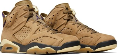 Pre-owned Jordan [fd1643-300] Womens Air  Retro 6 'gore-tex Brown Kelp' (w) In Brown Kelp/team Gold/shadow Brown/court Purple