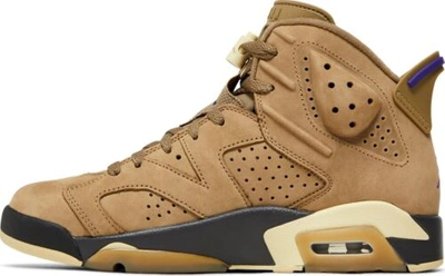 Pre-owned Jordan [fd1643-300] Womens Air  Retro 6 'gore-tex Brown Kelp' (w) In Brown Kelp/team Gold/shadow Brown/court Purple