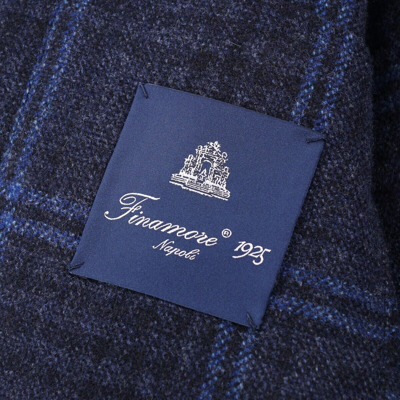 Pre-owned Finamore Napoli Deconstructed Unlined Wool-cashmere Sport Coat 44r (eu 54) In Blue