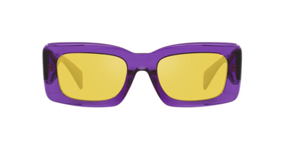 Pre-owned Versace Ve 4444u Transparent Violet/yellow (5408/v9) Sunglasses