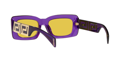 Pre-owned Versace Ve 4444u Transparent Violet/yellow (5408/v9) Sunglasses