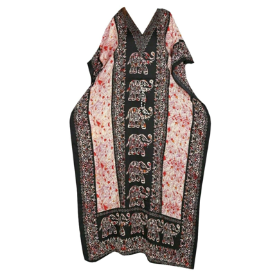 Pre-owned Handmade Long Kaftan Wholesale Lot One Size Maxi Dress Beach Caftan Poncho Night Dress In Multicolor