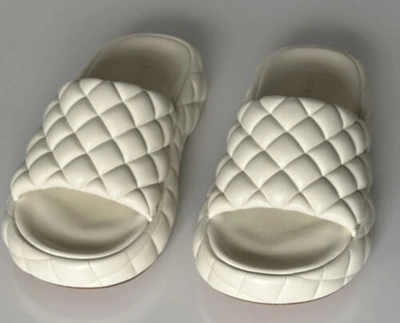 Pre-owned Bottega Veneta $1450  White Quilted Leather Padded Sandals 9 Us 708885 It