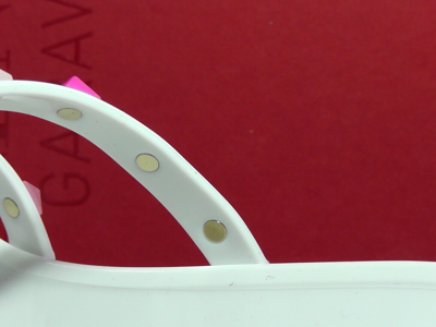 Pre-owned Valentino Garavani Bianco Multicolor Rockstud Jelly Flip Flop Size 8 Usnib$550