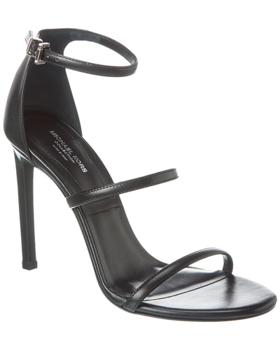 Shop Michael Kors Collection Nadege Runway Leather Sandal In Black