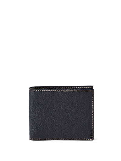 Shop Brunello Cucinelli Black Stitch-detail Leather Cardholder