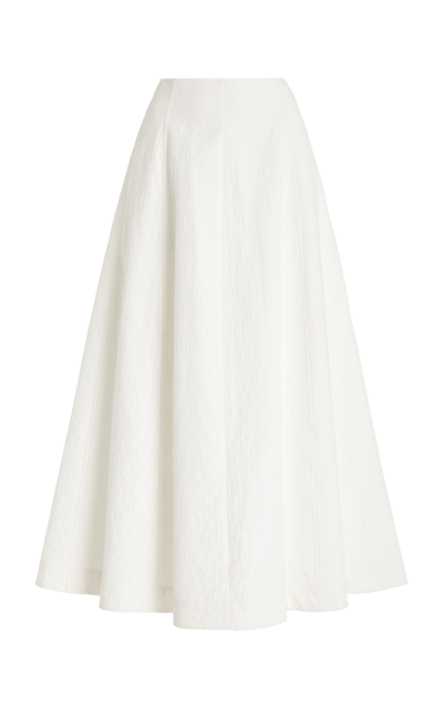 Shop Mara Hoffman Marni Textured-cotton Midi Skirt In Ivory