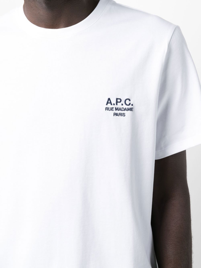 Shop Apc Raymond T-shirt Men White In Cotton