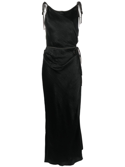Shop Acne Studios Long Slip Dress Women Black In Satin