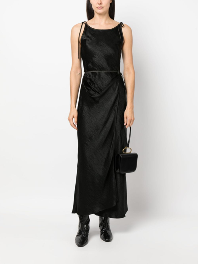 Shop Acne Studios Long Slip Dress Women Black In Satin