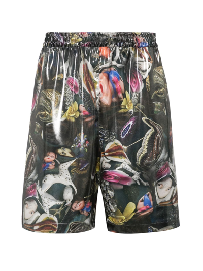 Shop Acne Studios Graphic Print Bermuda Shorts Men Multi In Polyester