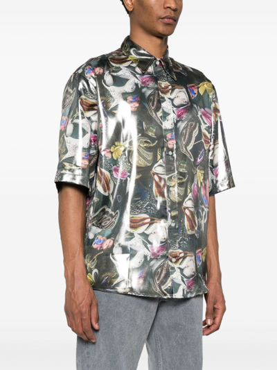 Shop Acne Studios Graphic Print Shirt Men Multi In Polyester