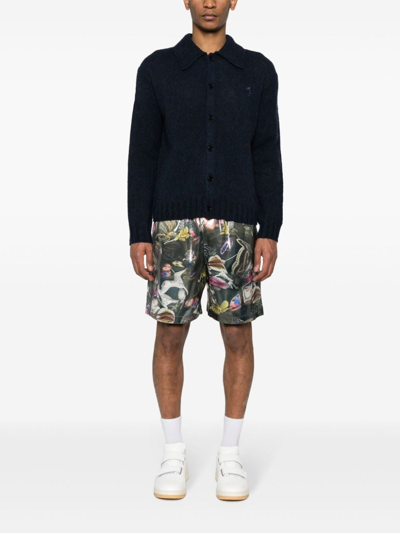 Shop Acne Studios Graphic Print Bermuda Shorts Men Multi In Polyester