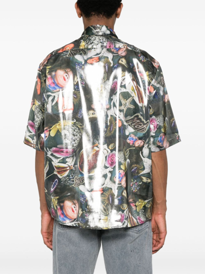 Shop Acne Studios Graphic Print Shirt Men Multi In Polyester