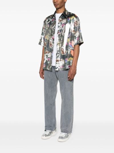 Shop Acne Studios Graphic Print Shirt Men Multi In Polyester