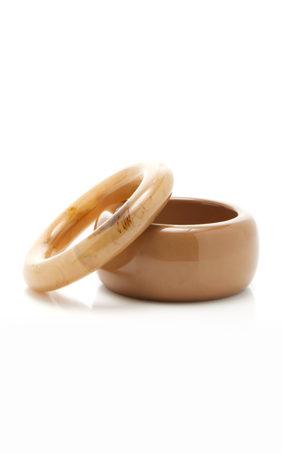 Shop Ben-amun Exclusive Ryan Set-of-two Resin Bangles In Brown