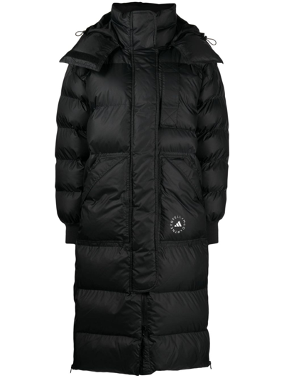 Shop Adidas By Stella Mccartney Black Truenature Hooded Padded Coat