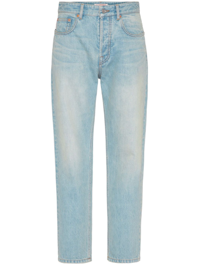 Shop Valentino Tapered Jeans - Men's - Cotton/polyester In Blue