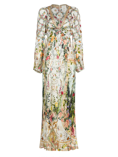 Shop Camilla Women's Renaissance Silk U-ring Cut-out Maxi Dress In Renaissance Romance