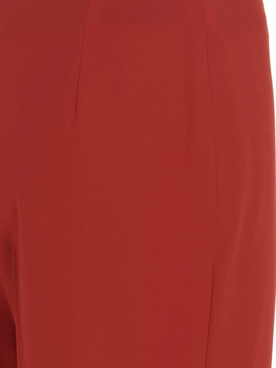 Shop Ferragamo Straight Pants With Pleat In Red