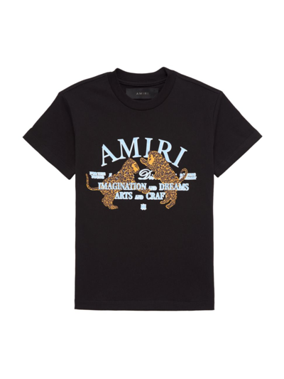 Shop Amiri Little Kid's & Kid's Arts District Leopard T-shirt In Black
