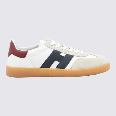 Shop Hogan White Blue And Red Leather Cool Sneakers