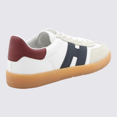 Shop Hogan White Blue And Red Leather Cool Sneakers