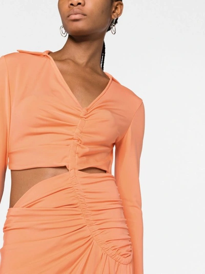 Shop Off-white Orange Vi-crepe Midi Dress