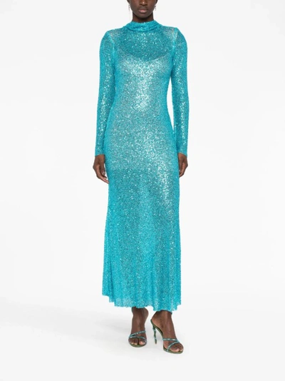 Shop Self-portrait Beaded Blue Maxi Dress