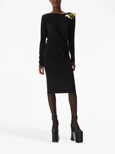 Shop Nina Ricci Black Fluid Jersey Midi Dress