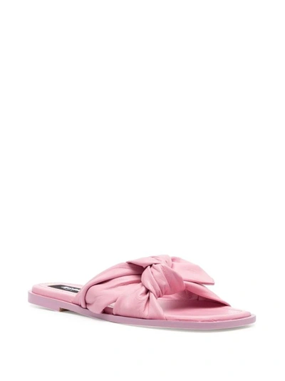 Shop Msgm Pink Knot Slippers