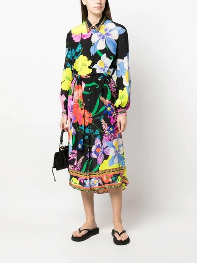 Shop Camilla Away With The Fairies Multicolored Midi Dress In Black