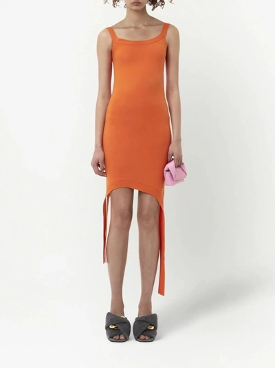 Shop Jw Anderson Deconstructed Orange Mini Dress In Red