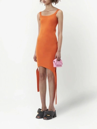 Shop Jw Anderson Deconstructed Orange Mini Dress In Red