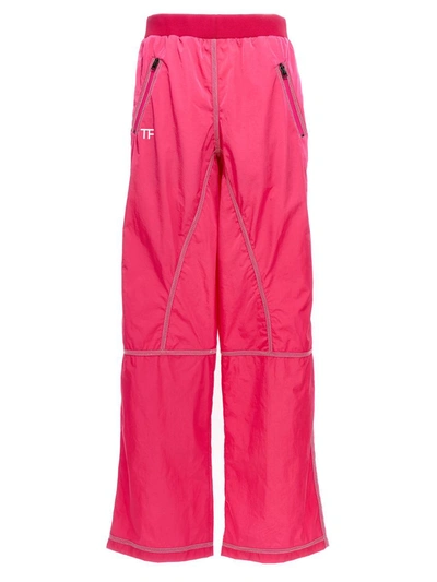 Shop Tom Ford Logo Nylon Pants In Fuchsia