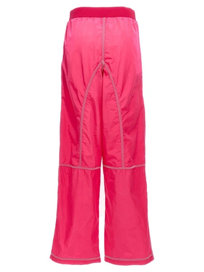 Tom Ford Logo Track Pants With Overlock Stitch In Fuchsia