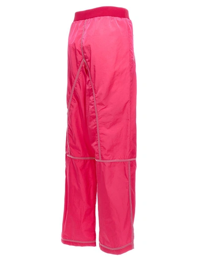 Tom Ford Logo Track Pants With Overlock Stitch In Fuchsia