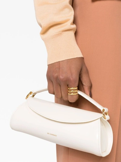 Shop Jil Sander White Cannolo Mini Bag In Red
