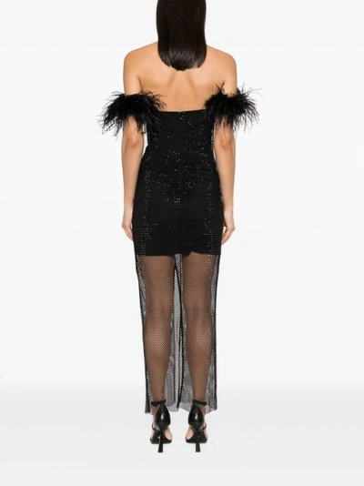 Shop Self-portrait Black Feather Maxi Dress