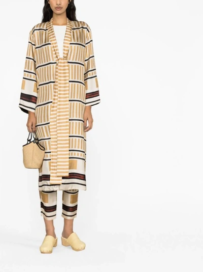 Shop Lorena Antoniazzi Abstract Print Kaftan In Neutrals