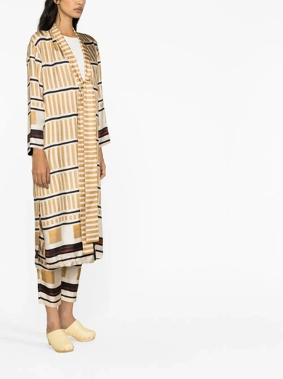 Shop Lorena Antoniazzi Abstract Print Kaftan In Neutrals