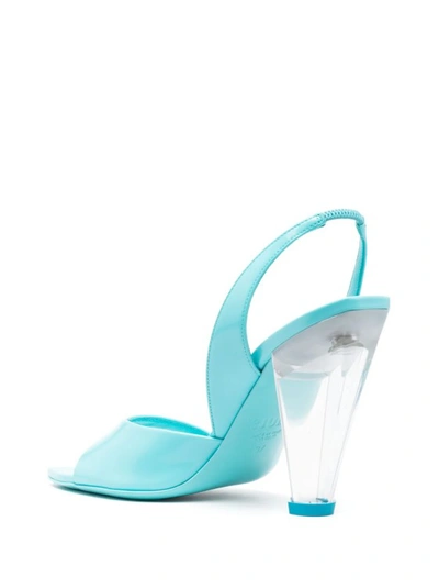 Shop 3juin Turquoise Bridget Heeled Sandals In Blue