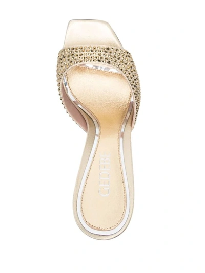 Shop Gedebe Golden Dita Crystal Sandals In Neutrals