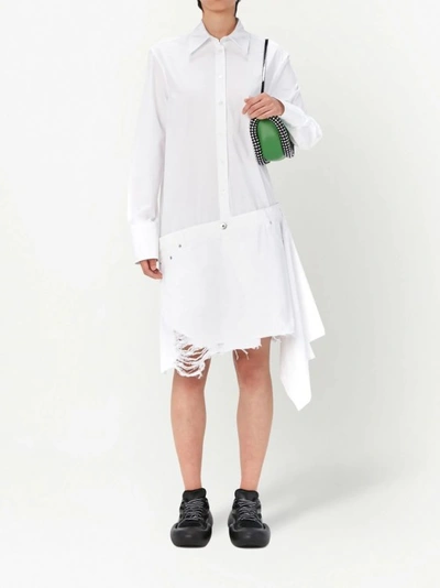 Shop Jw Anderson White Hybrid Denim Mini Dress