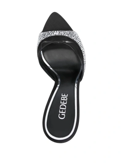 Shop Gedebe Black Isabelli Crystal Sandals In Grey